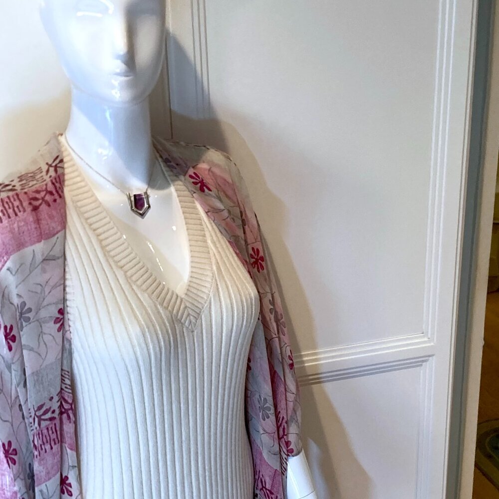 Zara Sleeveless Ribbed Sweater Dress Oatmeal Cream- Size Medium